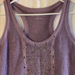 SzL Maurices Hi-low tank top with lace/stud detail